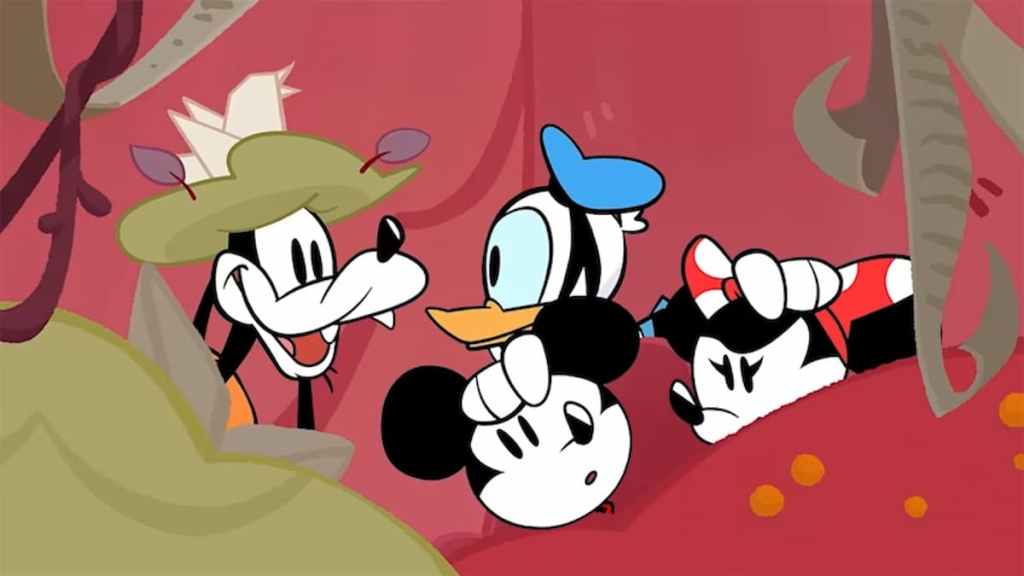 Todos los personajes jugables en la escena de Disney Illusion Island