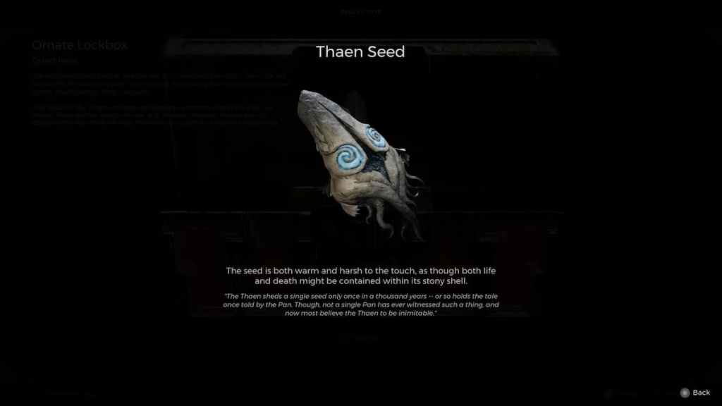 Descripción de Remnant 2 Thaen Seeds