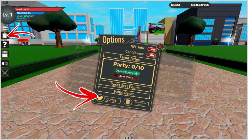 ¿Cómo canjeo códigos para Boku no Roblox?