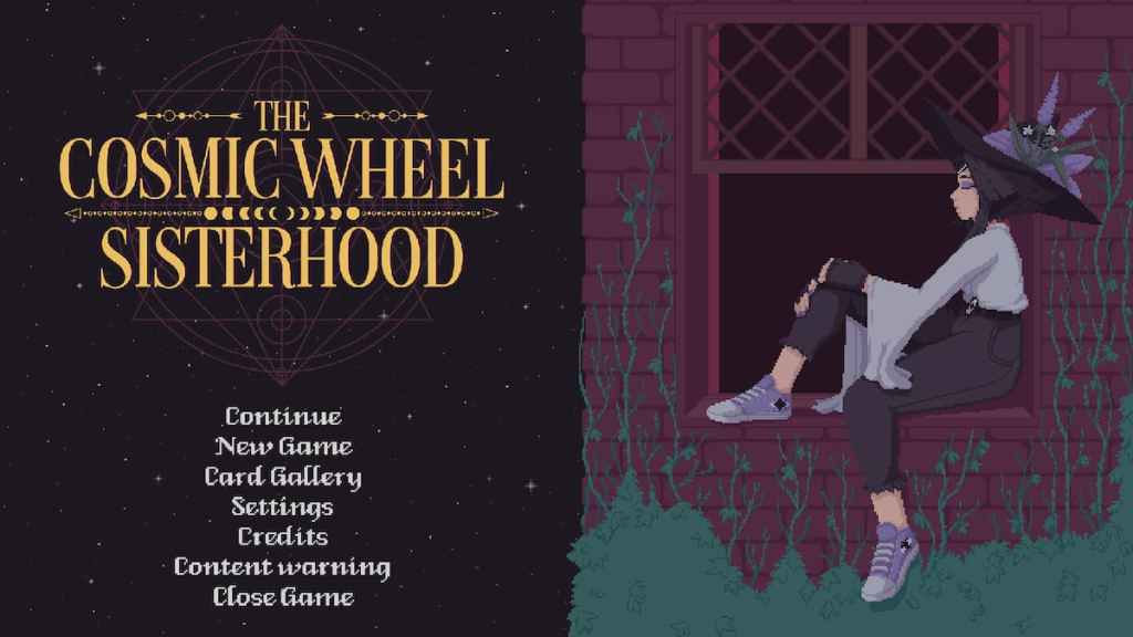 La pantalla de título de Cosmic Wheel Sisterhood