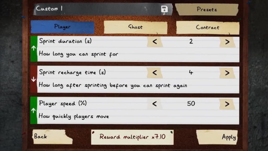 Ajustes preestablecidos personalizados en Phasmophobia