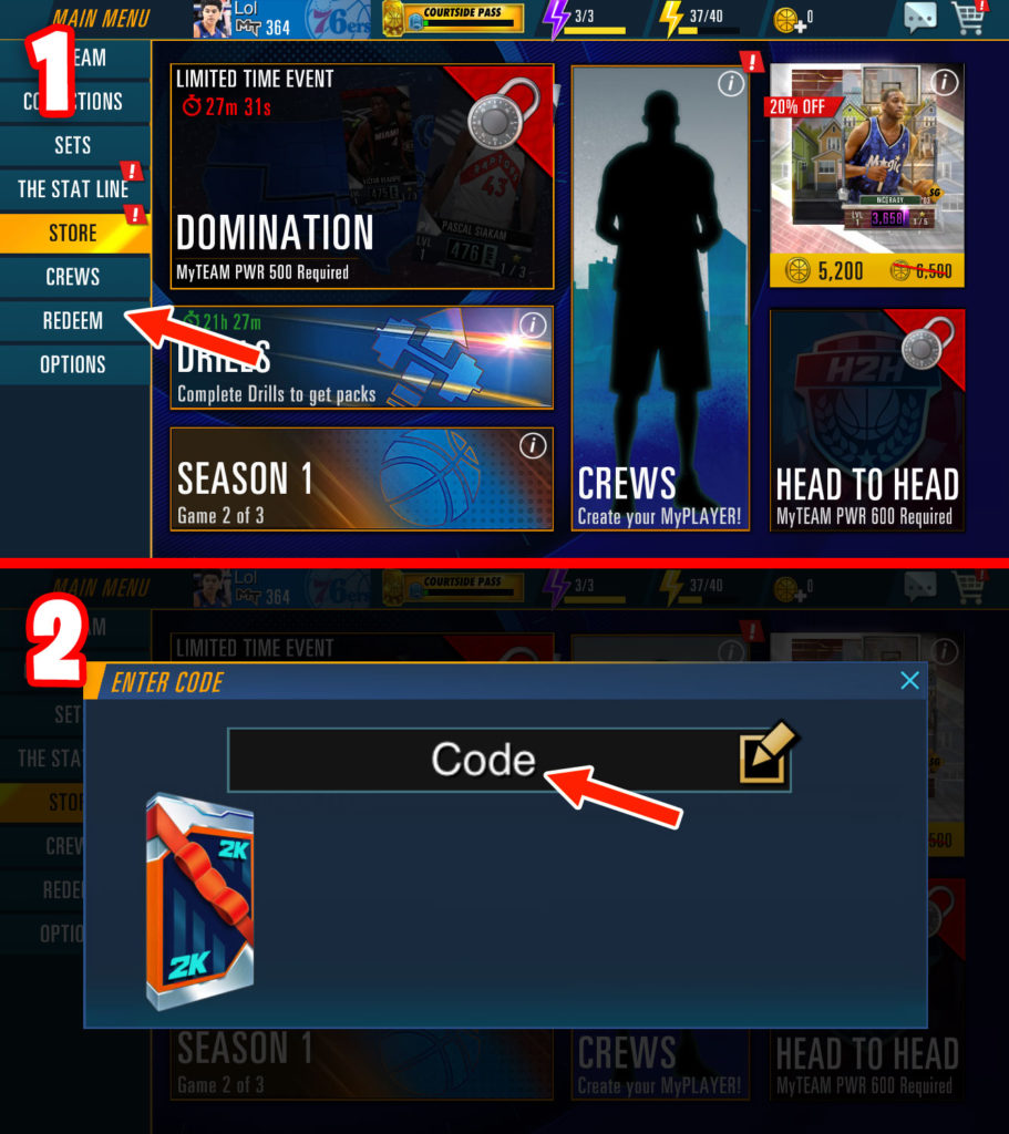 Canjear códigos de NBA 2K Mobile