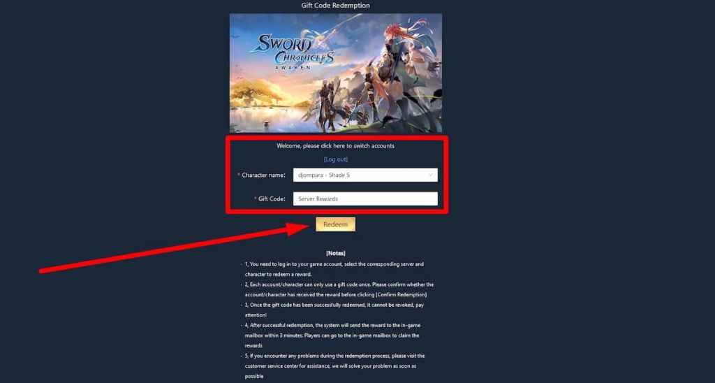 Códigos de Sword Chronicles Canjear 1