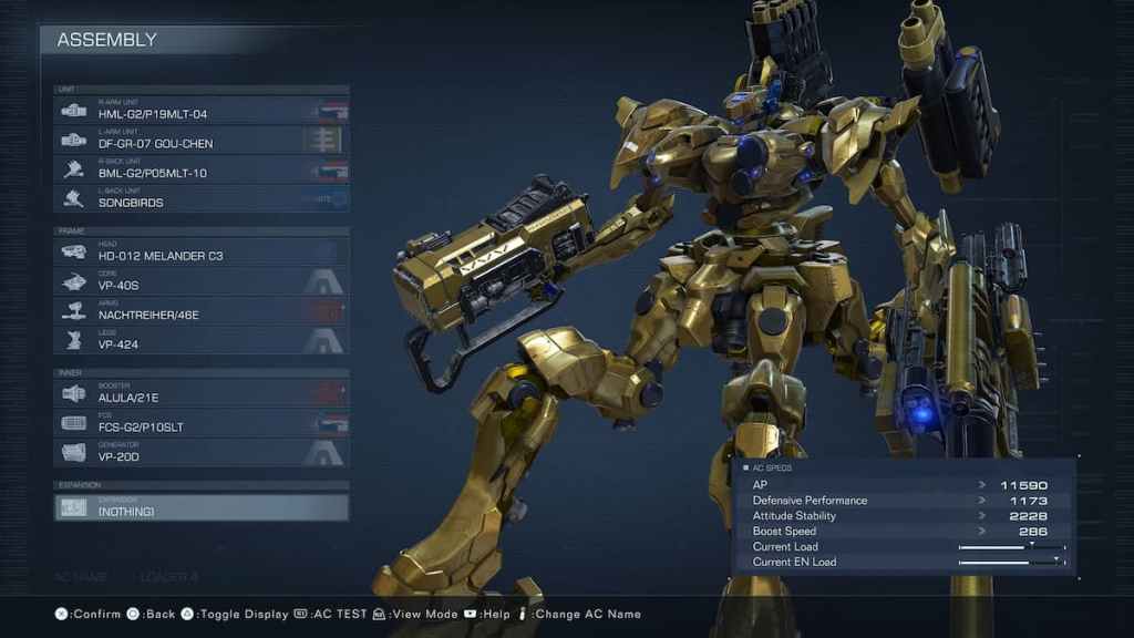 Construcción temprana de Armored Core 6 Fire Power