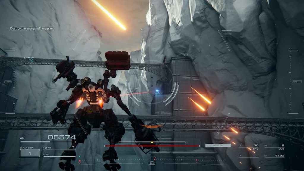 Ataca la ubicación del registro de batalla de la base de repostaje – Armored Core 6 LC2