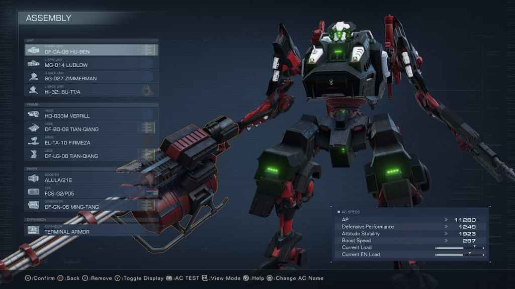 La mejor construcción para vencer a Cataphract en las estadísticas de Armored Core 6