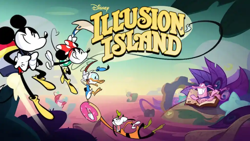 Imagen destacada de todos los personajes jugables en Disney Illusion Island
