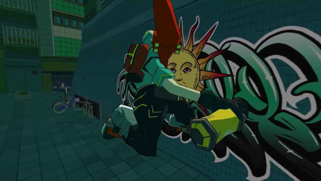 Salto rojo en Bomb Rush Cyberfunk