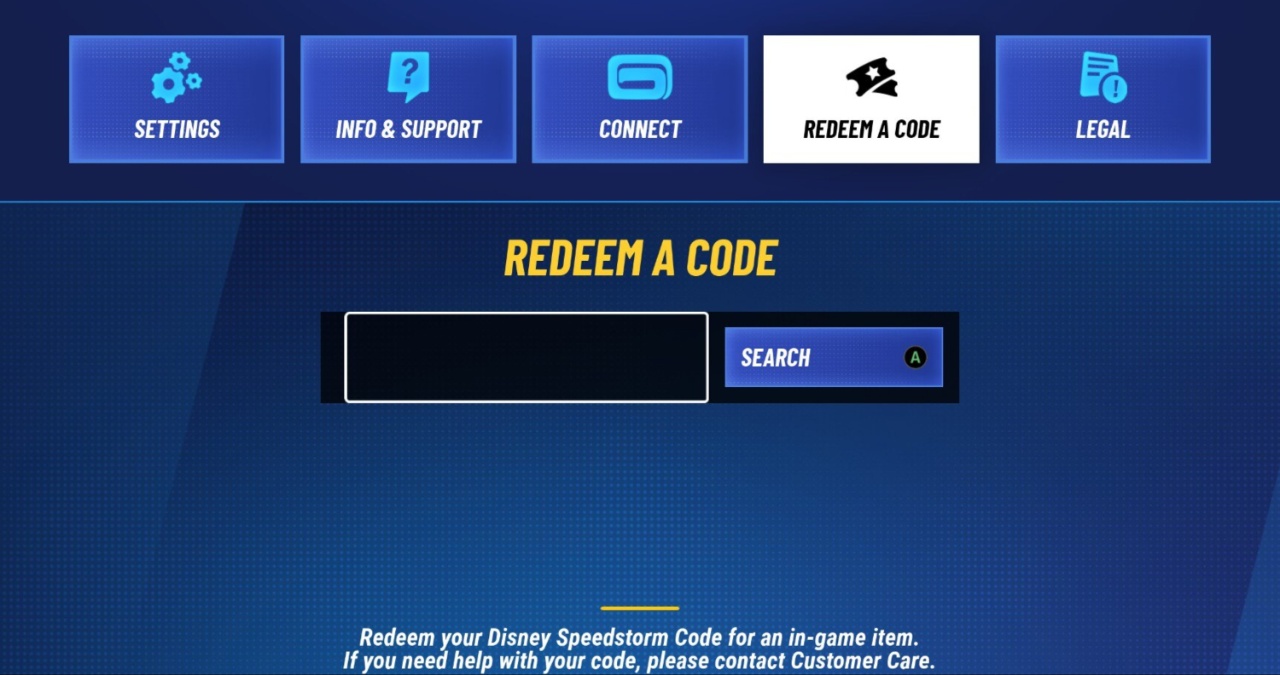 Página de código de canje de Disney Speedstorm