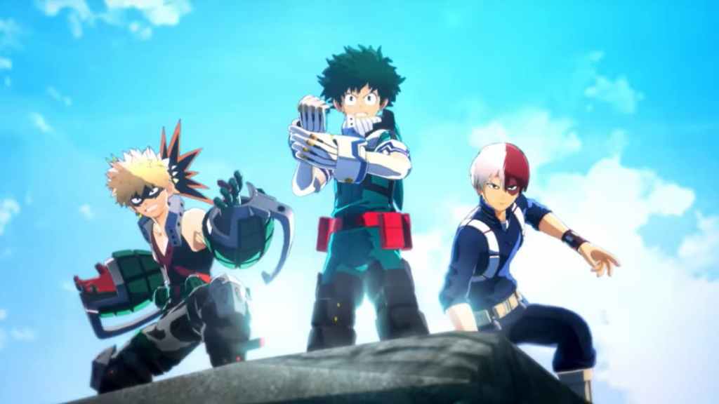 Izuku, Bakugo y Todoroki en My Hero Ultra Rumble