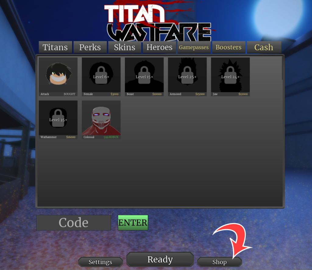 Código de canje de Titan Warfare
