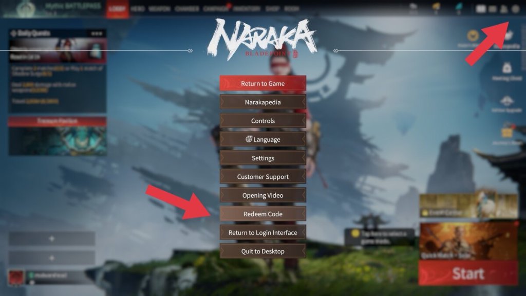 Canje del código NARAKA