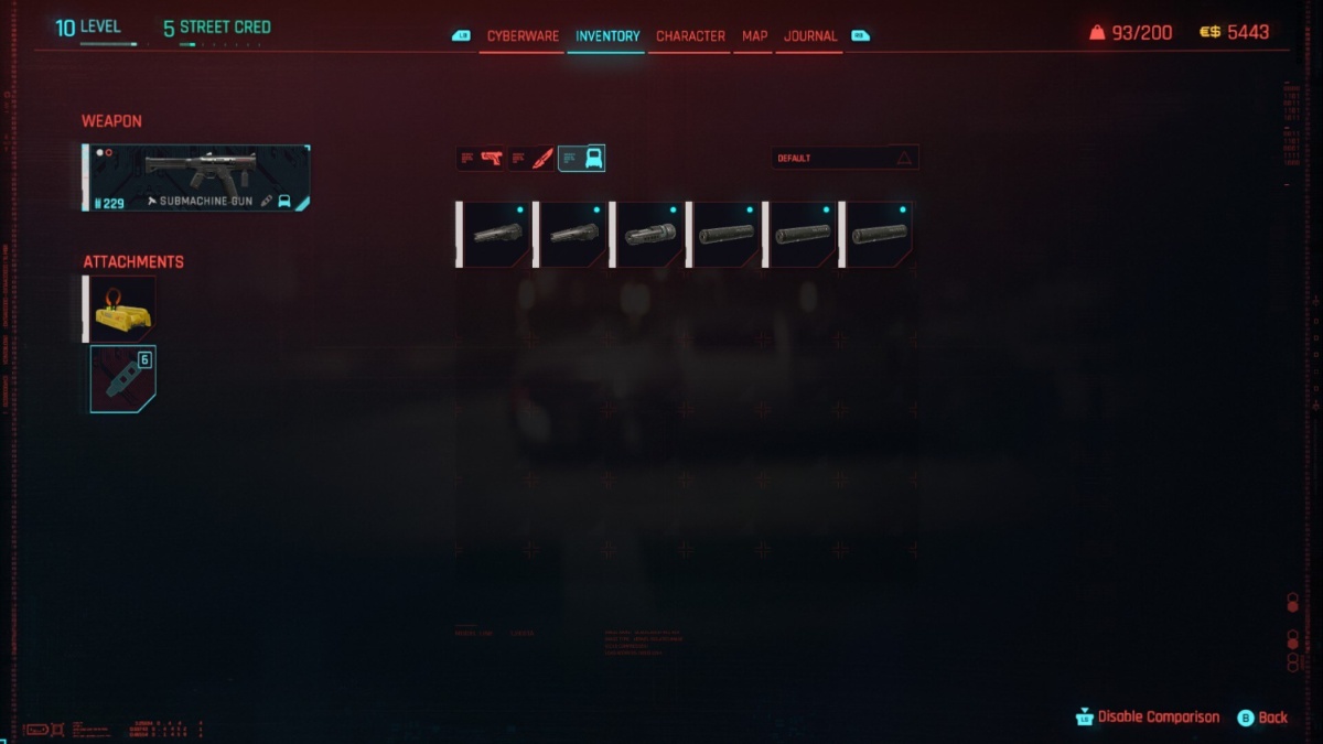 Modificaciones de armas Cyberpunk 2077