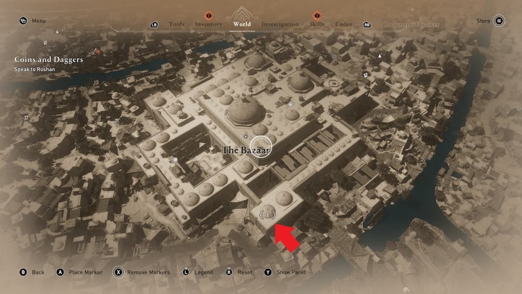 ¿Dónde está el broche de la moneda de marfil en Assassin's Creed Mirage? ubicación del broche