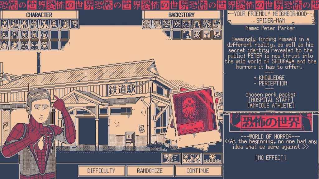 Mod de personaje de Spider-Man World of Horror