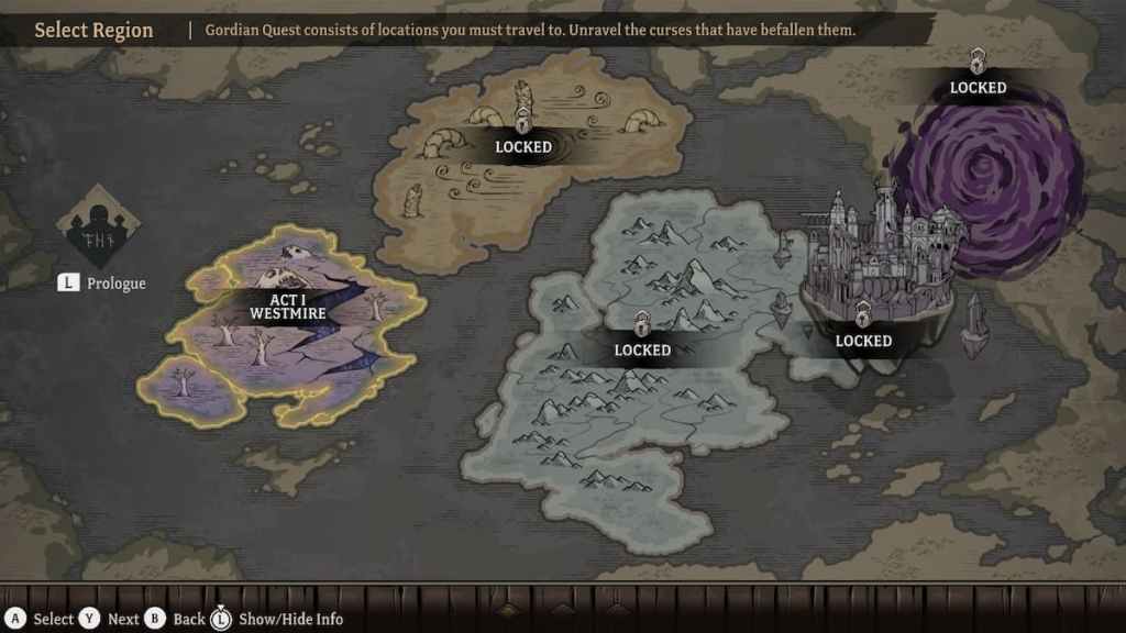 Mapa en Gordian Quest