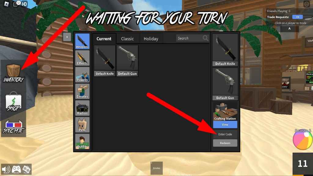 Cómo canjear códigos en MM2 de Roblox Zyleak
