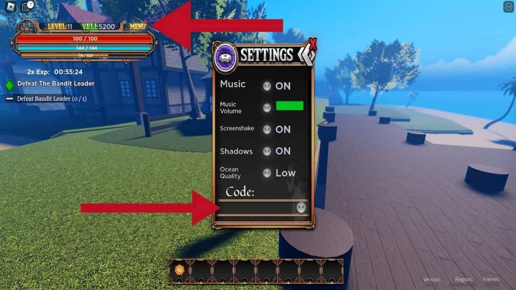 Cómo canjear códigos en Pirate's Destiny en Roblox