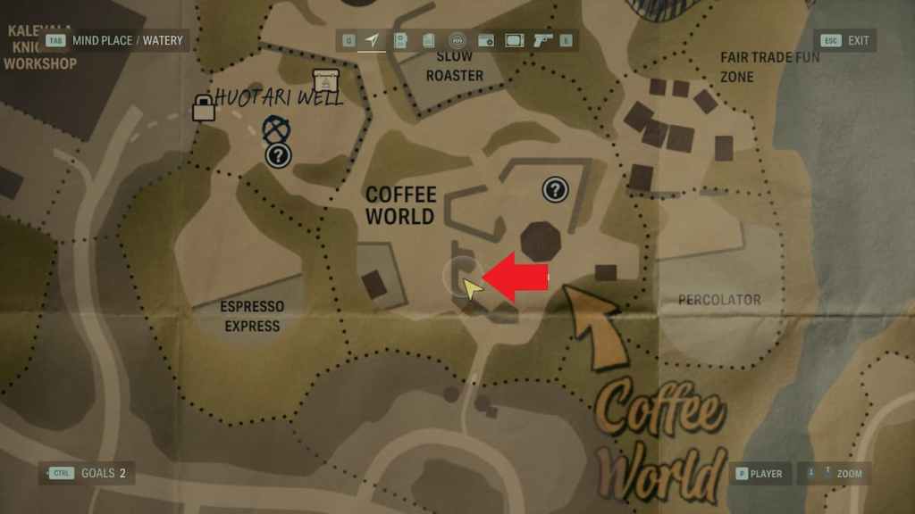 Dónde encontrar la llave de alijo de Coffee World en el mapa de Alan Wake 2