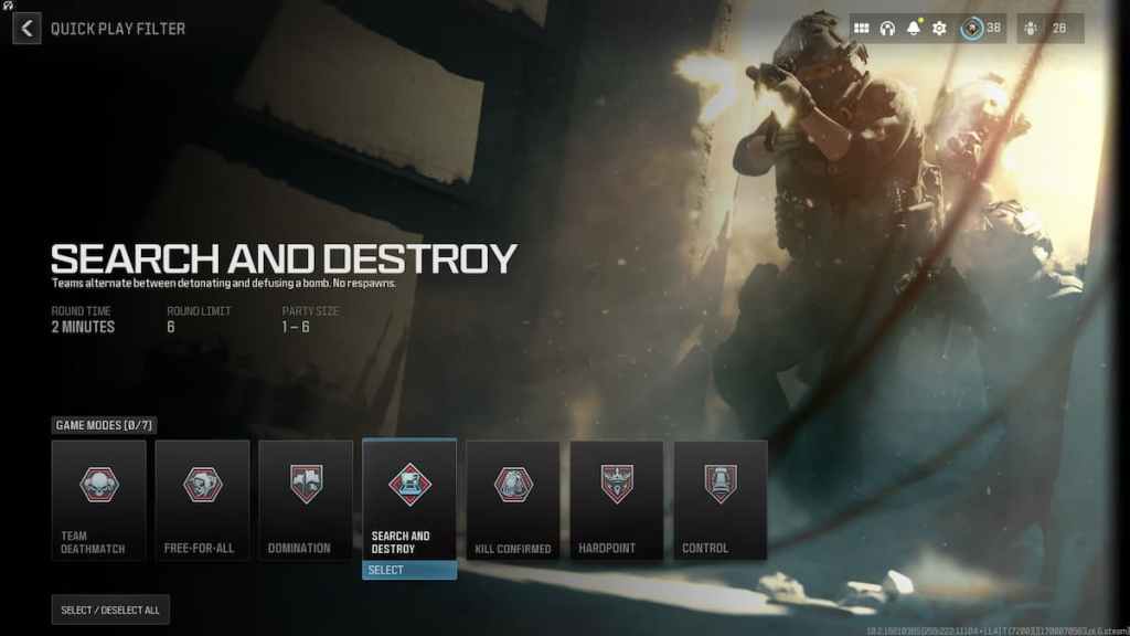 ¿Puedes hacer ping en Buscar y Destruir en MW3? lista de reproducción