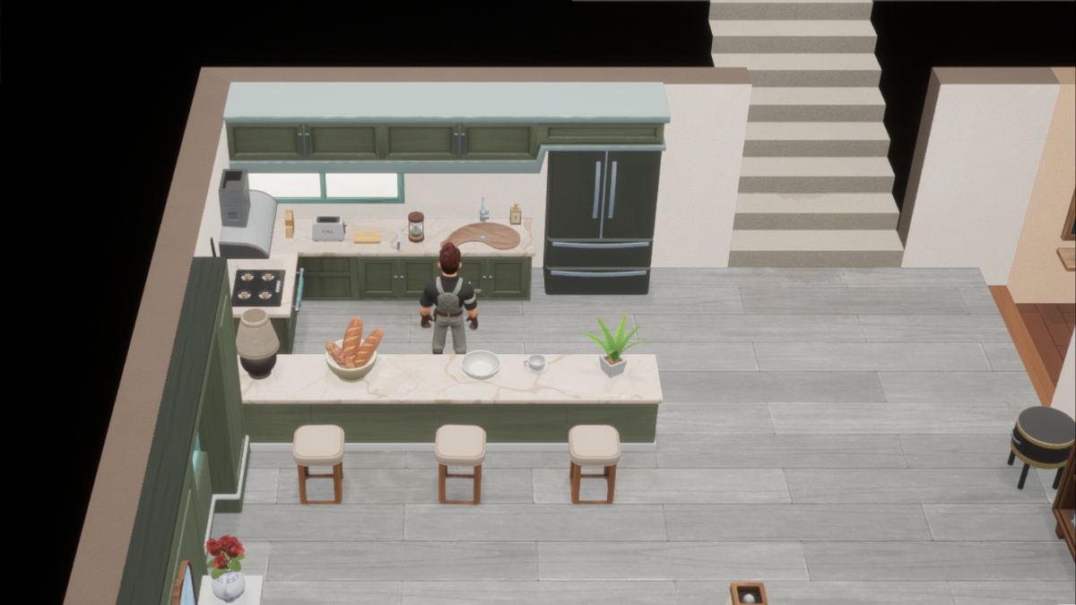 Cocina con isla de coral