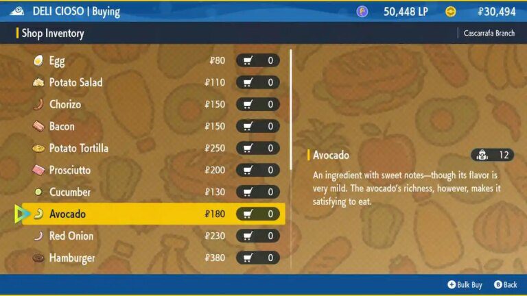 Buying Avocado in Pokemon Scarlet and Violet